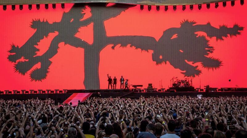 U2 perform Joshua Tree live on stage at Twickenham Stadium. Picture by DavidJensen/PA