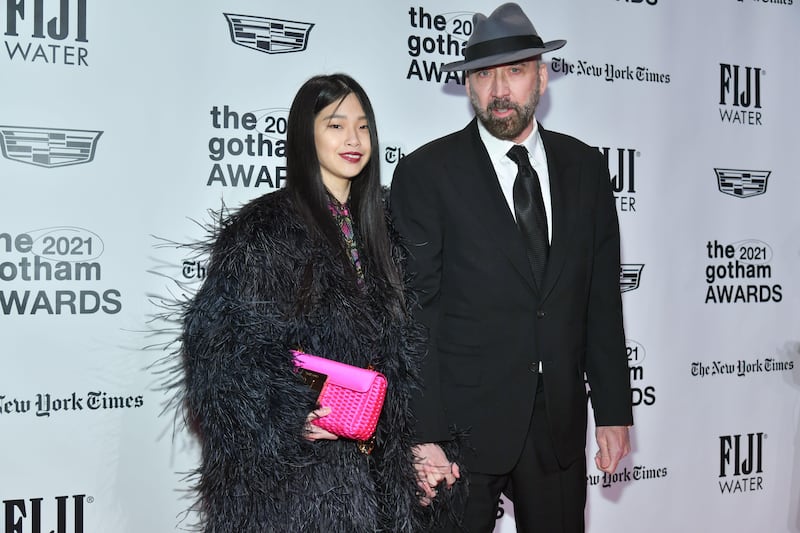 Nicolas Cage with his wife Riko Shibata 