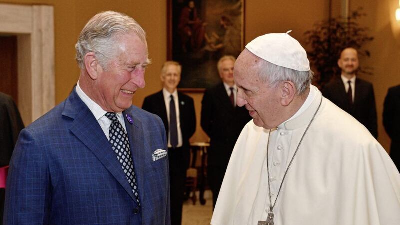 The Prince of Wales with Pope Francis during an audience at the Vatican PICTURE: Tim Rooke/PA 