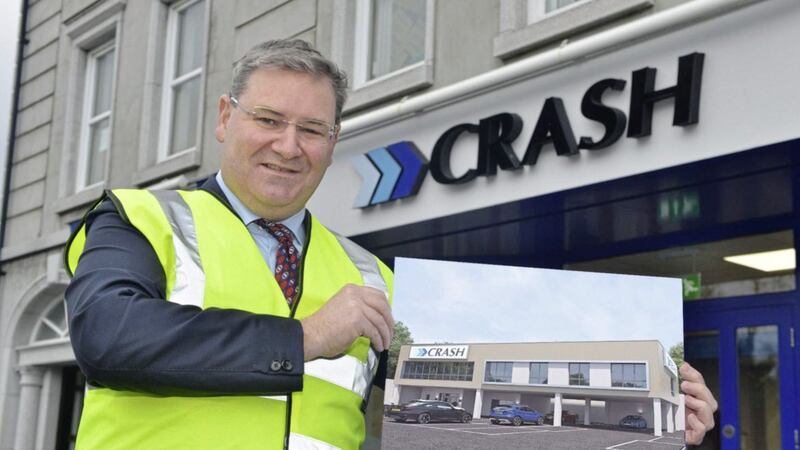 Crash Services chief executive Jonathan McKeown with the new Stockmans Lane redevelopment plans 