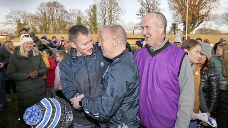 Paul Hughes (right) is joint-manager of MacRory Cup finalists St Patrick&#39;s, Maghera 
