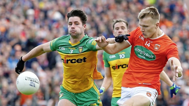 Armagh&#39;s Rian O&#39;Neill hit the heights in the Championship sequel with Donegal earlier this month Picture: Philip Walsh. 