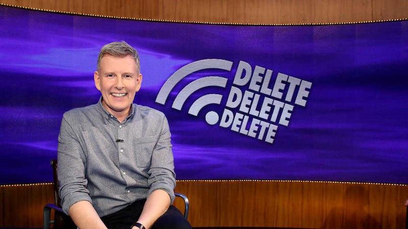 Patrick Kielty on the set of his new television show Delete, Delete, Delete 
