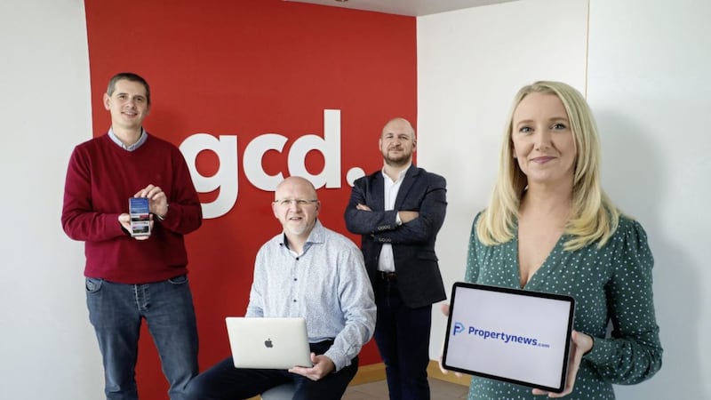 L-R: GCD&#39;s Andrew Cuthbert, technical director; Simon Gough, head of client services; Andrew Gough, managing director; and Emma Kerr, marketing director. 