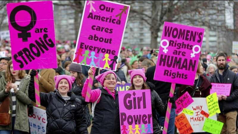 Millions of protesters marched worldwide last January in support of women&#39;s right and against President Trump&#39;s policies 