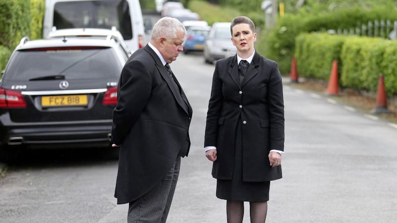 Margaret Davis with funeral director Ian Milne. Families want to know what is happening with their deceased loved ones, she says; it used to be never talked about Picture: Mal McCann 