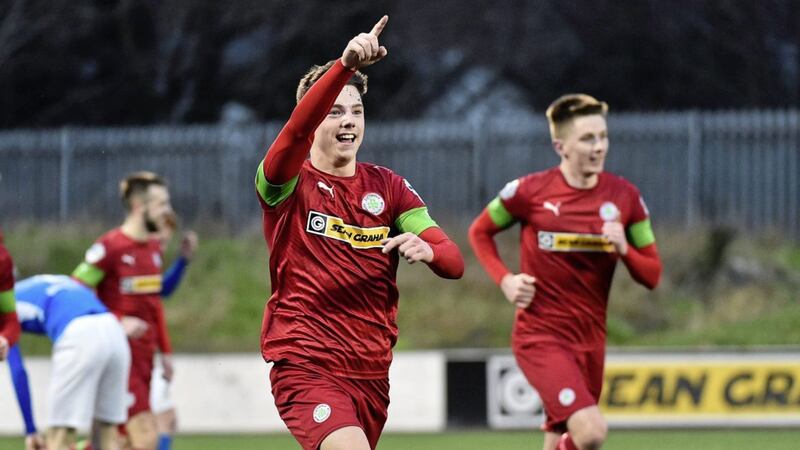 Thomas Maguire opened the scoring for Cliftonville against Warrenpoint Town on Saturday Picture by Colm Lenaghan/Pacemaker 
