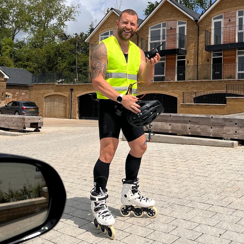 Liam Chennells, 33, from Tring, Hertfordshire, will be inline skating the 500 mile journey from Edinburgh to London
