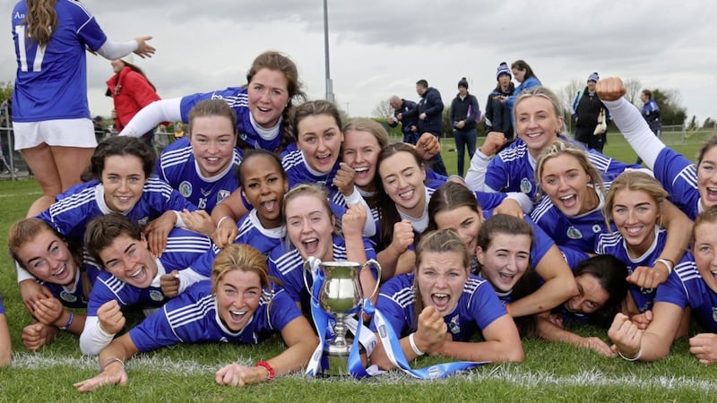 Aine Corcoran joined up with the Cavan team after their Division Three success but is playing a part in their All-Ireland Premier Junior Championship 