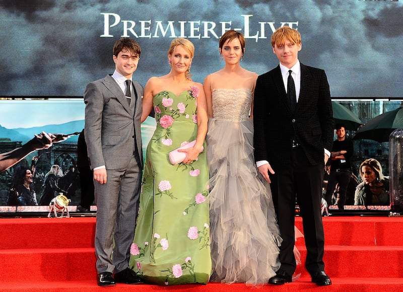 Daniel Radcliffe, JK Rowling, Emma Watson and Rupert Grint at the premiere of Harry Potter And The Deathly Hallows: Part 2