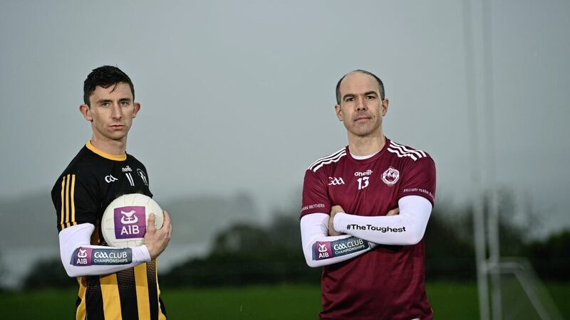 Colin Compton of Strokestown, left, and Paul Finlay of Ballybay at yesterday&#39;s launch of this year&rsquo;s AIB Camogie All-Ireland Club Championships and the AIB GAA All-Ireland Club Championships. Finlay will make his provincial debut against Crossmaglen 