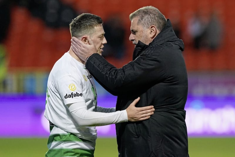 Celtic captain Callum McGregor (left) and manager Ange Postecoglou. 