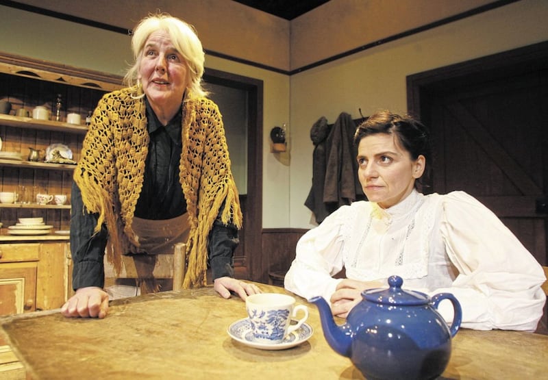 Roma Tomelty and Maria Connolly on stage in <em>That Woman at Rathard</em>. Picture by Mal McCann