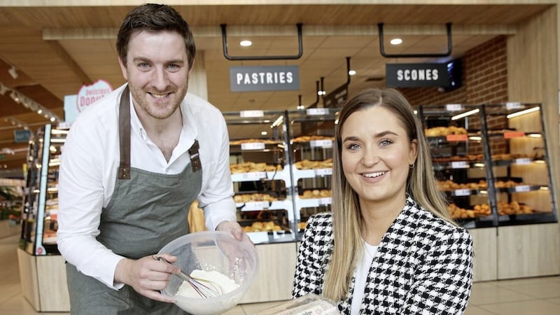 Timothy Graham, business development manager at Grahams Bakery with Lidl buyer Ciara Moran. 