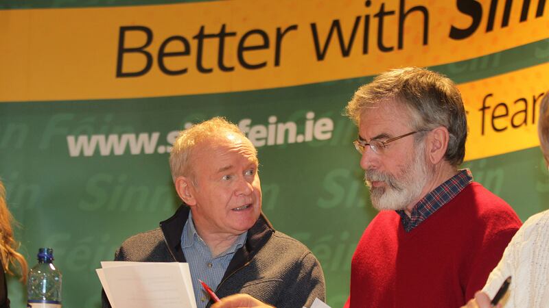 Sinn Fein's Deputy First Minister Martin McGuinness and president Gerry Adams. Picture by Margaret McLaughlin&nbsp;