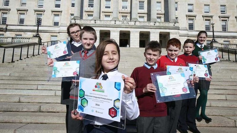 Pupils from the nine new schools to be named Digital Schools of Distinction 