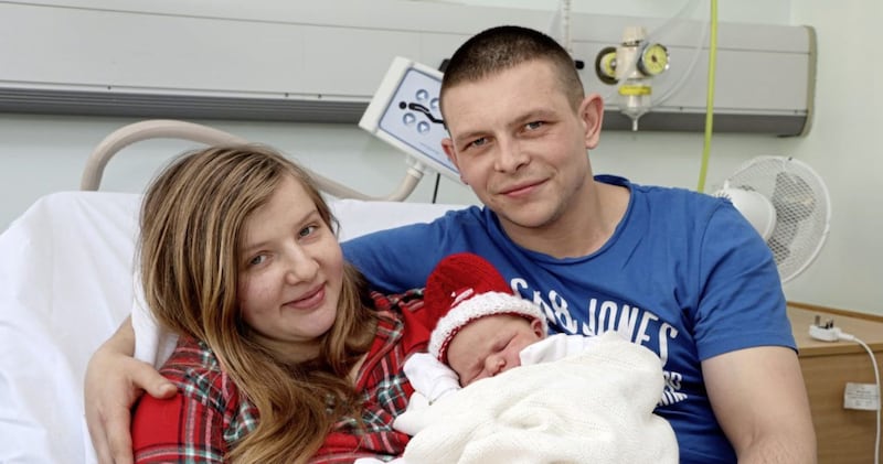 Nicole Cochrane and Martin with newborn baby girl, Darcy. Picture by Laura Davison/Pacemaker Press 