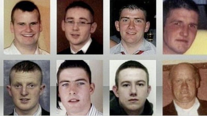 Co Donegal suffered the worst road accident in Ireland&#39;s history when eight men were killed in a collision between Clonmany and Buncrana in 2010. From top left, Eamonn McDaid (22); Ciaran Sweeney (19); Patrick McLaughlin (21); Mark McLaughlin (21); James McEleney (23); Paul Doherty (19); and Damien McLaughlin (21) and Hugh Friel (66) 