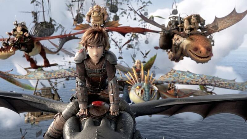 Hiccup (voiced by Jay Baruchel) rides Toothless into battle in How To Train Your Dragon: The Hidden World 