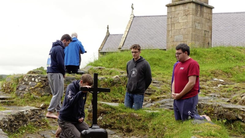 The three-day pilgrimage season at Lough Derg resumed yesterday. 