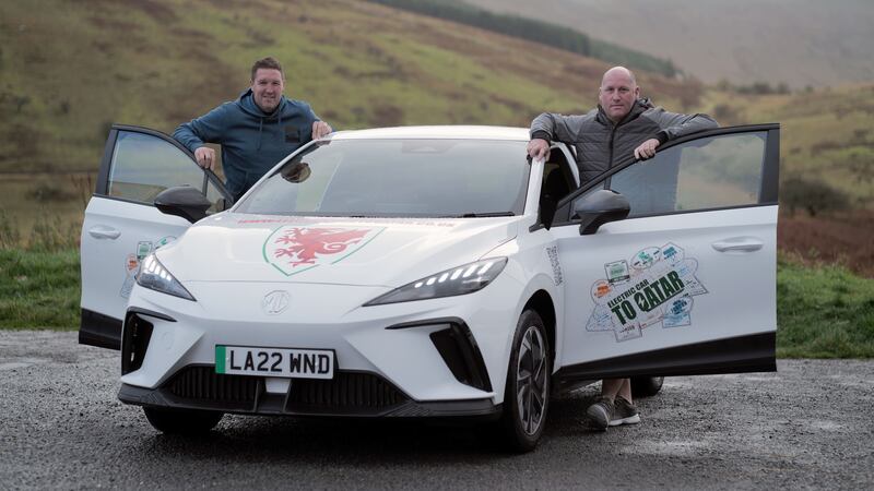 The team of four drivers will stop at football-themed landmarks on their 5,000-mile journey.