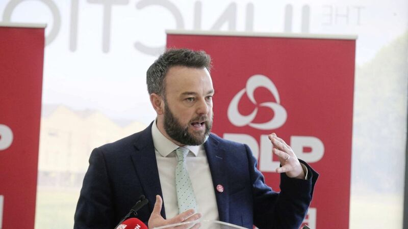 SDLP leader Colum Eastwood at his party&#39;s manifesto launch in Dungannon. Picture by Hugh Russell 
