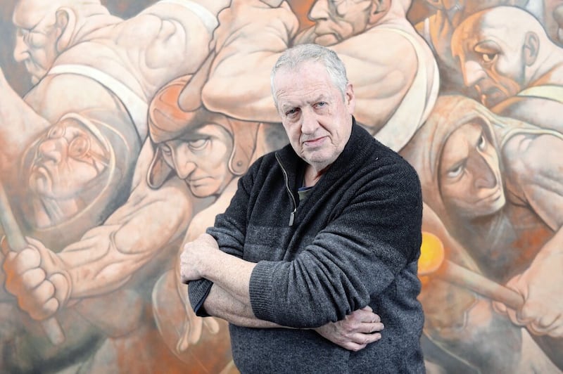 Artist Peter Howson in his Glasgow studio. Picture by Greg Macvean 