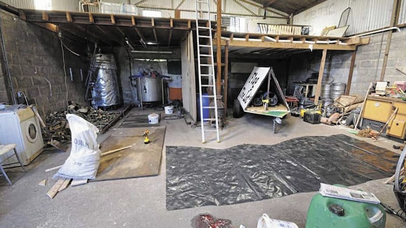 The inside of the shed at Philip McKevitt&#39;s Co Louth home where he and Conan Murphy were arrested. Picture by Mal McCann 