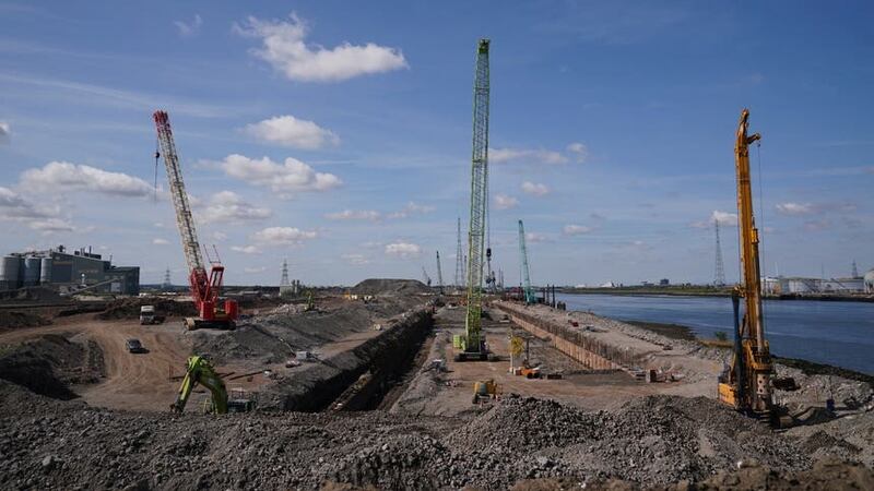 A view of the construction site at Teesside Freeport, Teesworks, in Redcar (Owen Humphreys/PA)