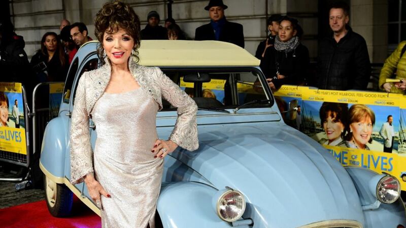 Joan Collins applauds two 'great, wonderful' roles for women in her latest film