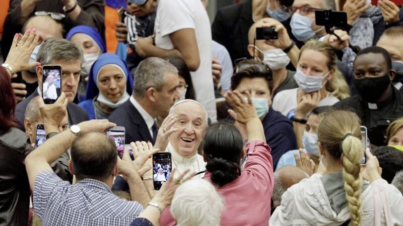 Pope Francis was 'close to the sheep' at his general audience earlier this month. Picture by AP Photo/Gregorio Borgia