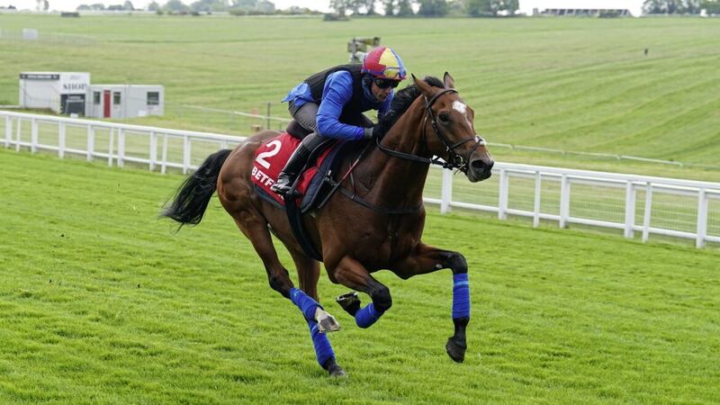 Frankie Dettori and Arrest during a racecourse gallop at Epsom. The pair go for Derby glory today 