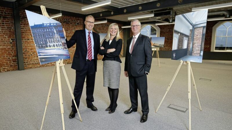 Pictured at the official launch event of Artola House are: Jonas Mallard, director of Stargime Group; Suzanne Wylie, chief executive, Belfast City Council; and Rory McConnell, director, McConnell Chartered Surveyors 