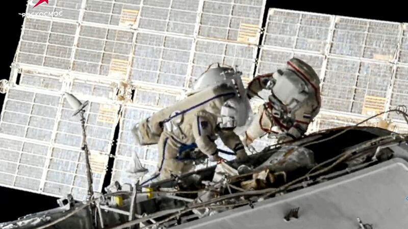 Two Russian cosmonauts on the International Space Station have wrapped up a spacewalk that lasted more than seven hours.