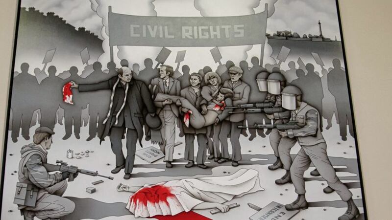 &quot;The Thirtieth of January&quot;, a new painting by Robert Ballagh marking the 50th anniversary of Bloody Sunday, has been unveiled at Derry&#39;s Guildhall. 