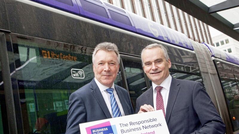 Kieran Harding, managing director, Business in the Community NI with and Translink boss Chris Conway, the new chair of the organisation 