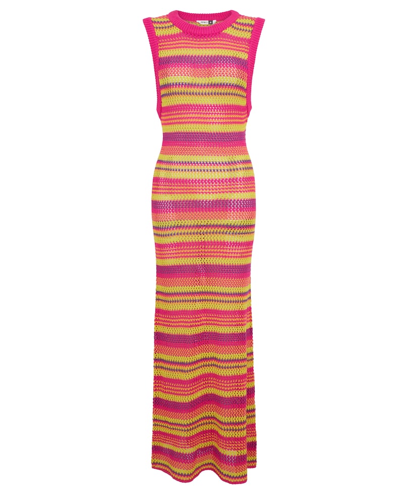 Pep&Co at Poundland Cerise Pink and Yellow Striped Bodycon Dress