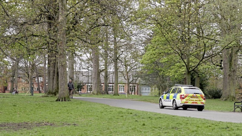 He was allegedly seen running towards Ormeau Park, where a police dog was brought in to find him. Picture by Pacemaker 