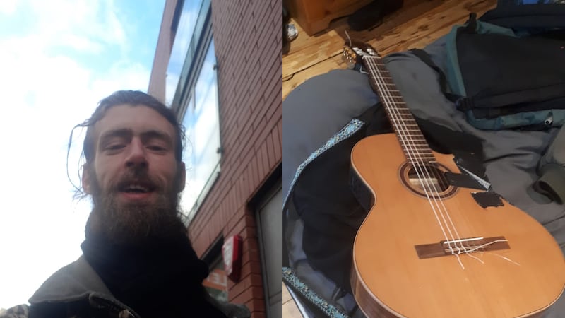 Busker Jesse Geaney was reunited with his lost guitar thanks to the ‘power of social media’