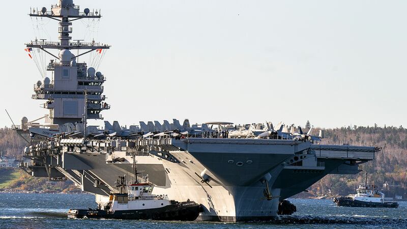The USS Gerald R. Ford is one of the world’s largest aircraft carriers (Andrew Vaughan/The Canadian Press/AP)