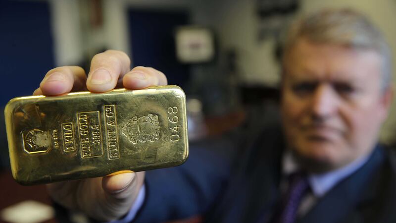 &nbsp;Mike Parkinson with some of the gold that was auctioned today. Picture by Hugh Russell