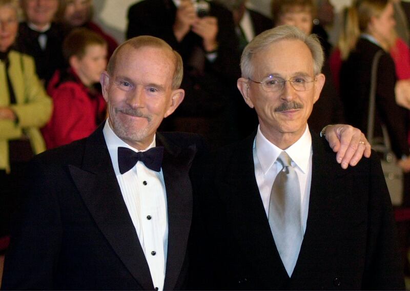 Tom Smothers, left, and Dick Smothers at the Kennedy Centre in Washington (Lawrence Jackson/AP)