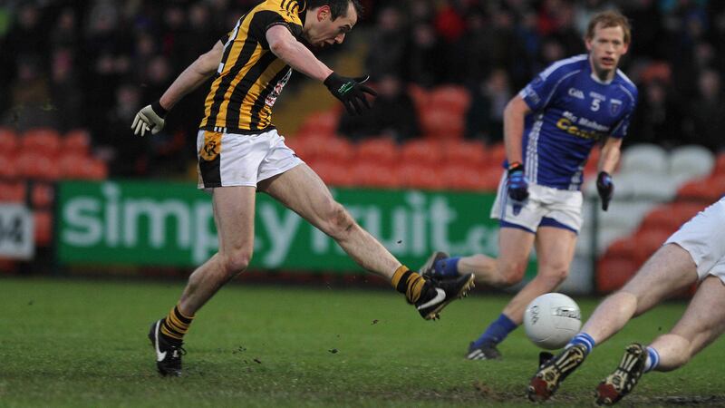 Tony Kernan scores against Scotstown in November's Ulster Club final<br />Picture by Colm O'Reilly &nbsp;