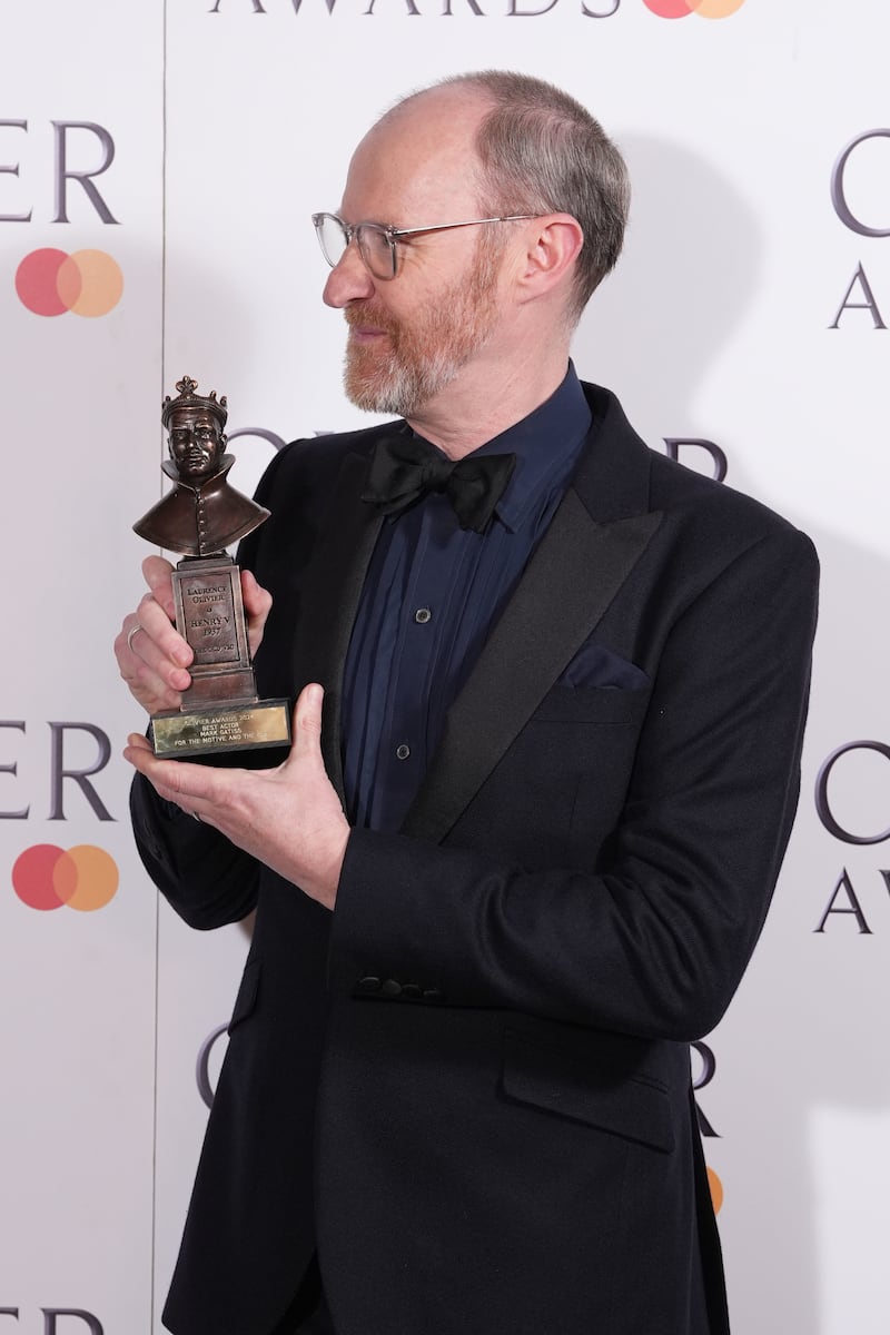 Mark Gatiss picked up the best actor award at the Oliviers