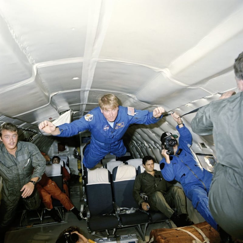 &nbsp;Astronaut Jon McBride in zero gravity