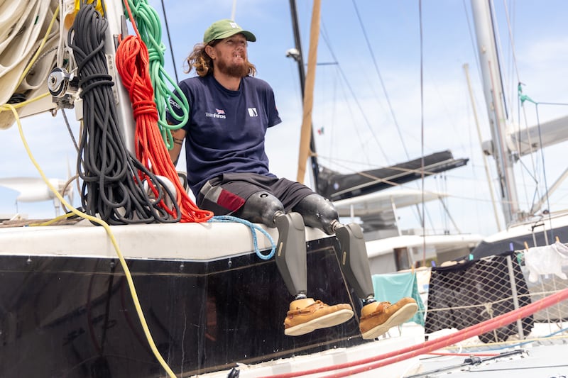 Triple amputee begins world-first solo and unsupported sail across Pacific
