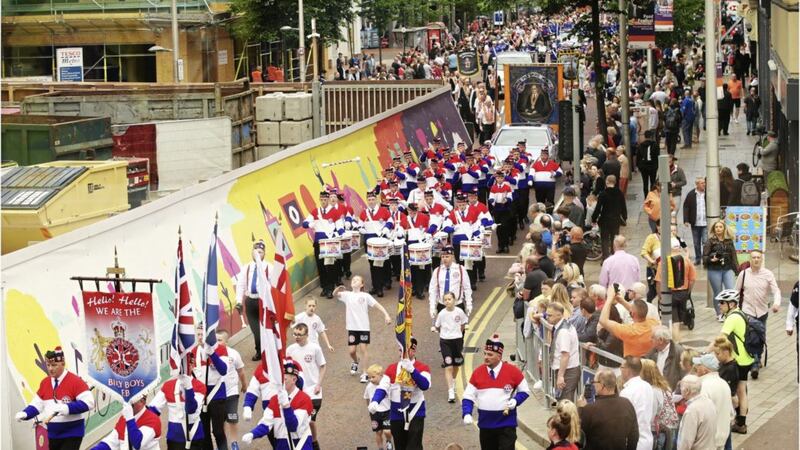 The Twelfth of July parade in Belfast last year. Picture by Hugh Russell 