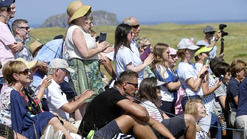 Golf fans enjoying the weather at yesterday&#39;s Irish Open Pro-Am in Ballyliffin, Donegal. Picture by Justin Kernoghan/PhotopressBelfast 