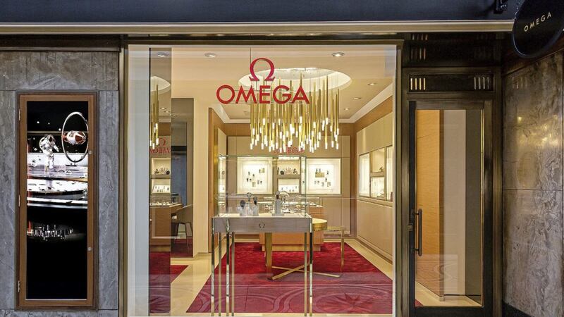 The new Omega showroom, which has opened at Queen&rsquo;s Arcade in Belfast city centre. 