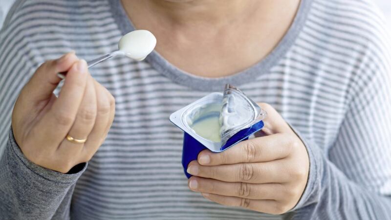 Live yoghurts are one good source of probiotics 